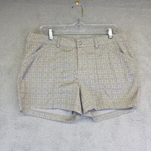 Mondetta Shorts Women L Geo Print Flat‎ Front Preppy Minimalist Resort Vibes